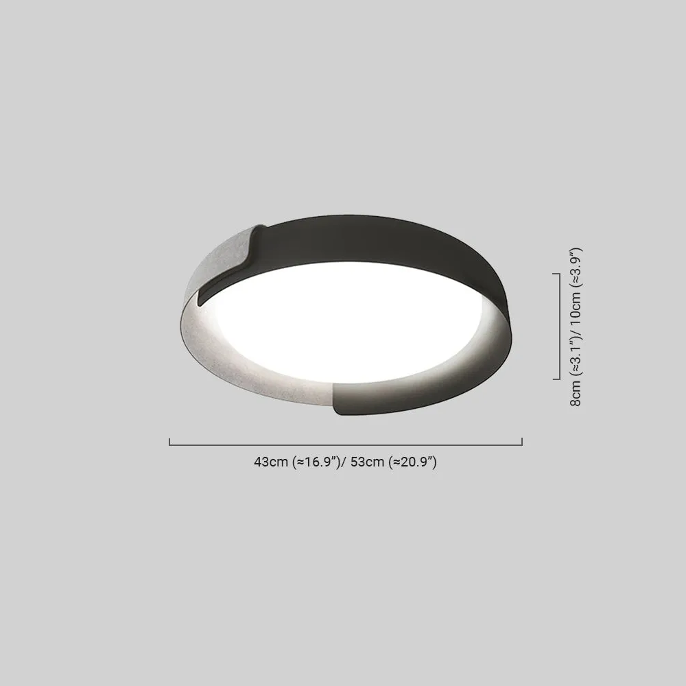 Modern Round Flush Mount Ceiling Light – Metal Dimenisions