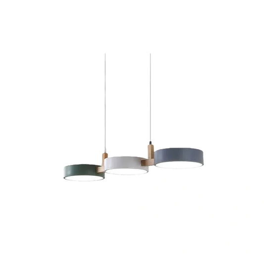 Arcato Nordic 3-Disc Pendant Light – Metal & Wood Lamp for Living Room