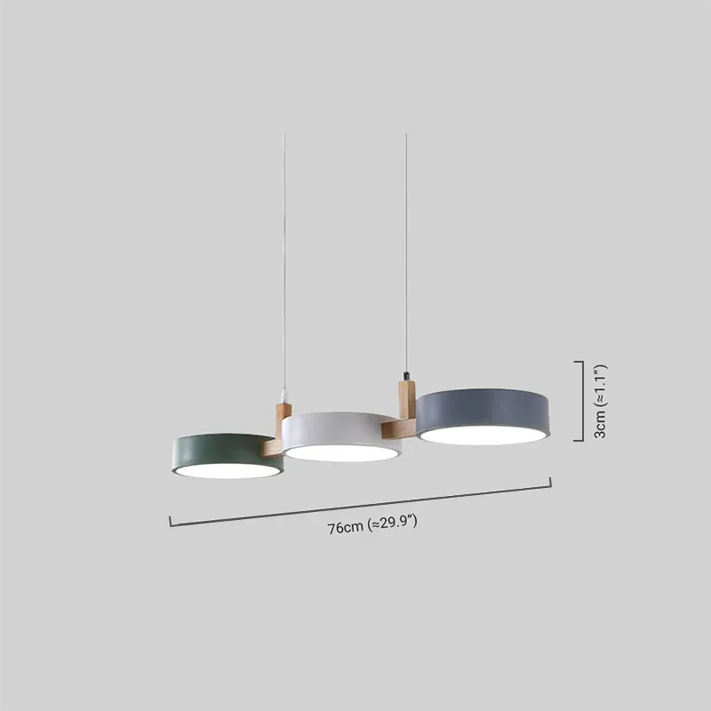 Nordic 3-Disc Pendant Light Size