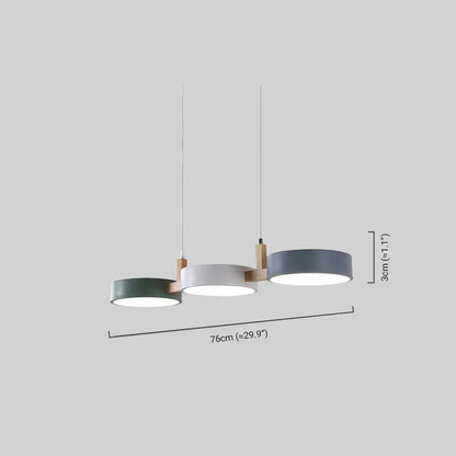 Nordic 3-Disc Pendant Light Size