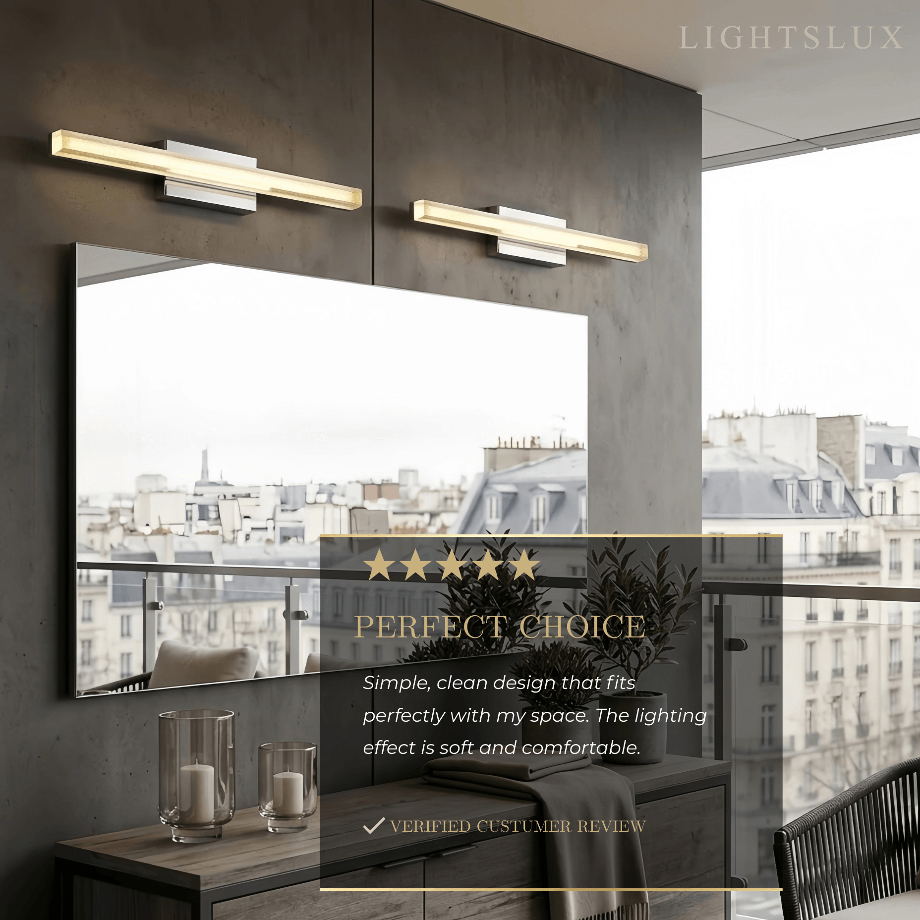 Arcato Modern Silver Vanity Light