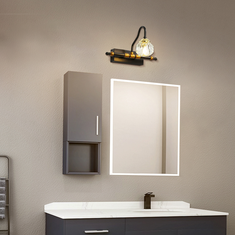 Vintage Crystal Globe LED Vanity Light 1 Head