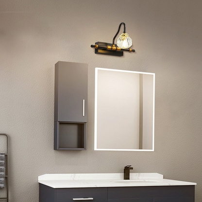 Vintage Crystal Globe LED Vanity Light 1 Head