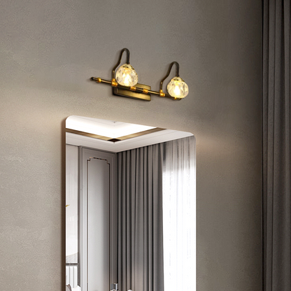 Vintage Crystal Globe LED Vanity Light 2 Head