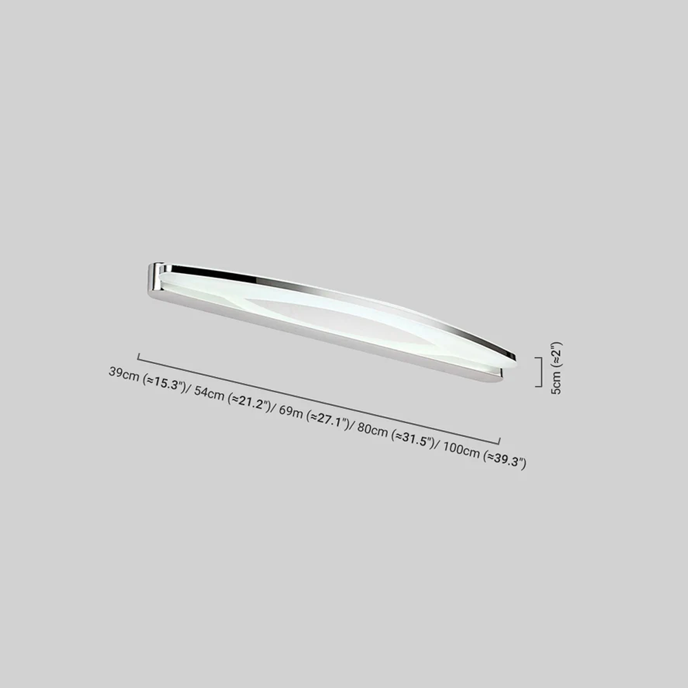 Modern Elliptical Vanity Light – Chrome Metal 