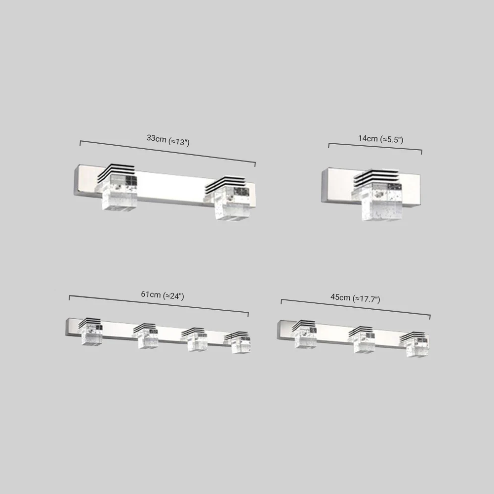 Vanity Light— Crystal & Metal Frame 4 Sizes