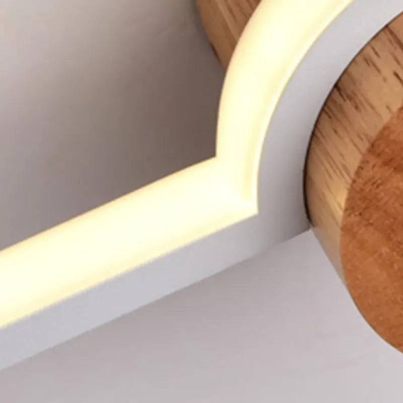 Nordic Wood & Acrylic Wall Lamp - White/Gold/Black for Dining Room