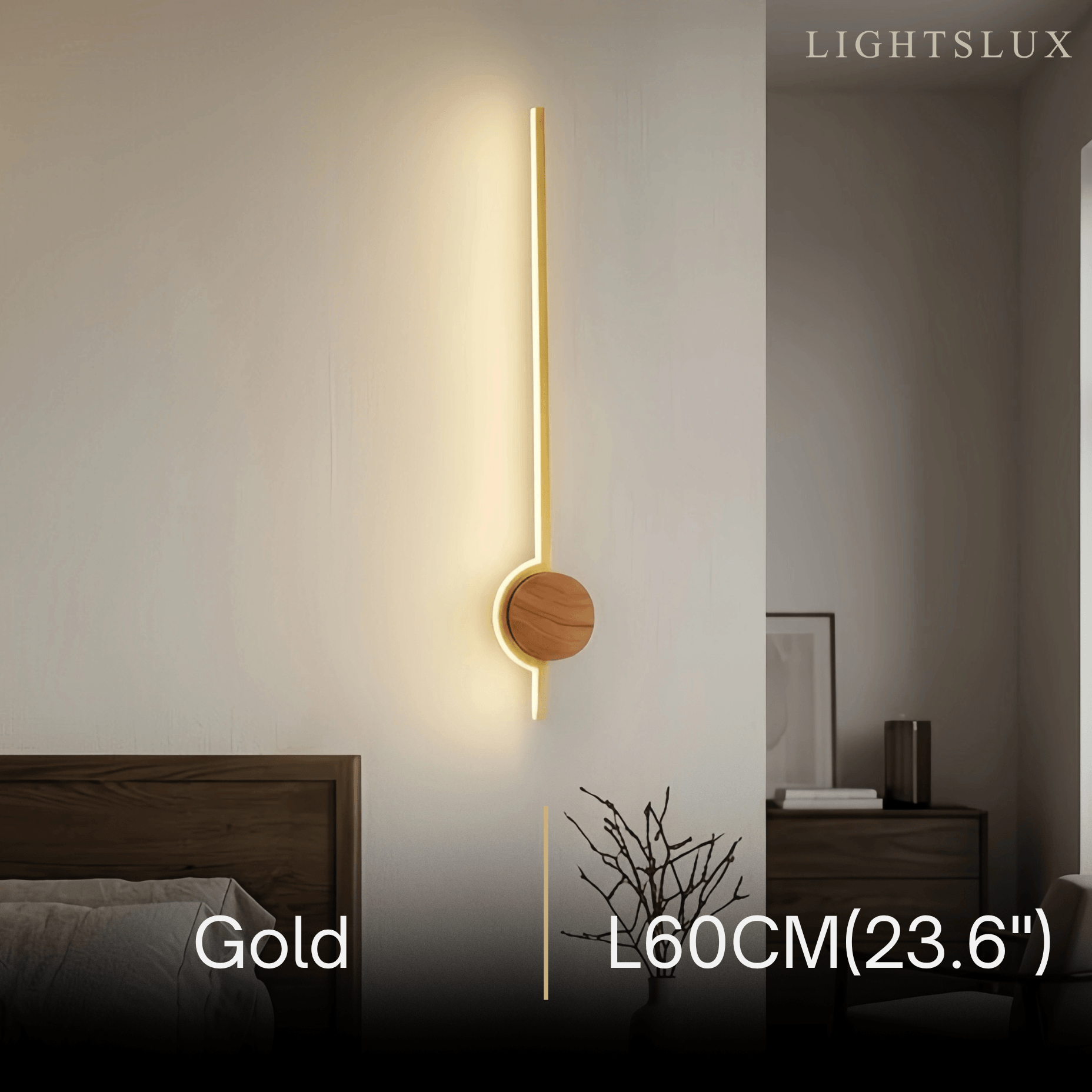 Arcato Nordic Wood & Acrylic Wall Lamp - White/Gold/Black for Dining Room