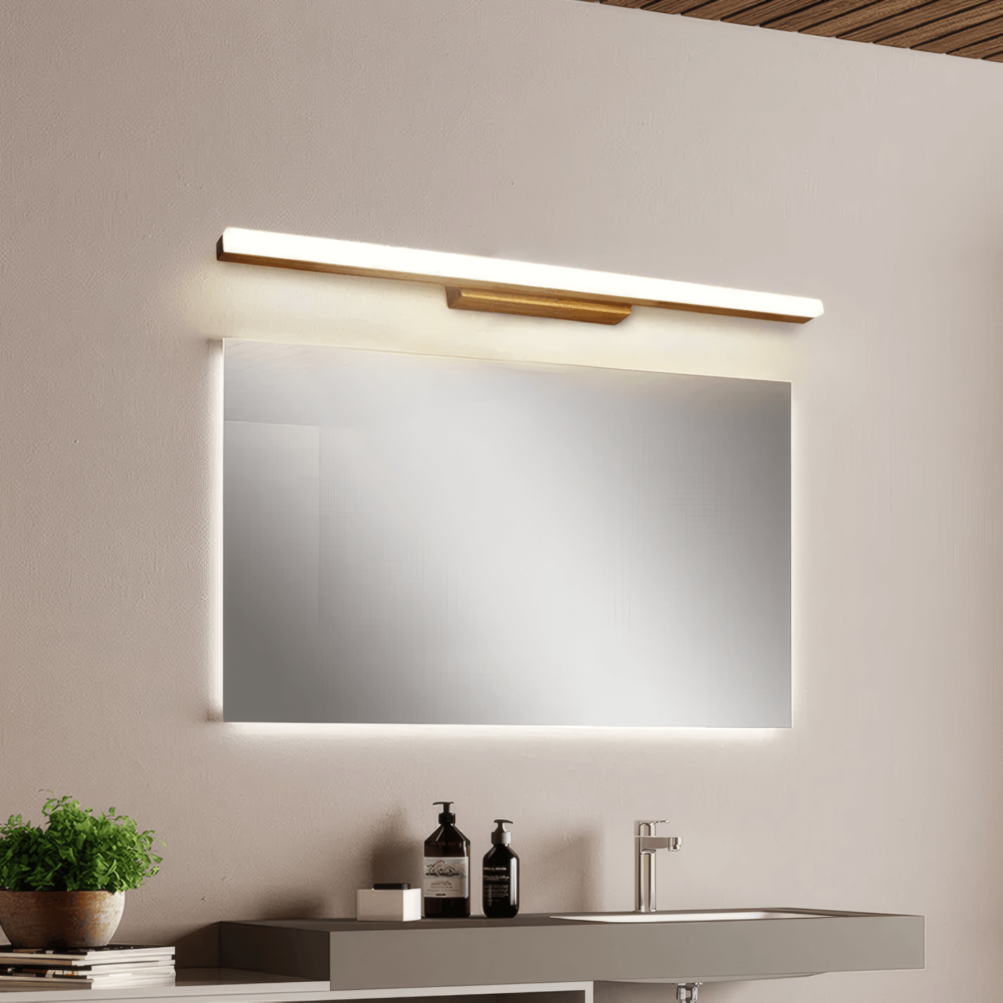 Minimalist Wall Lamp - Mirror Front for Bathroom
