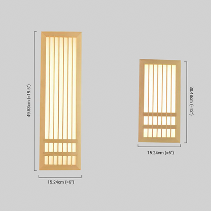 Wood Wall Lamp – Rectangular Log Color Dimensions
