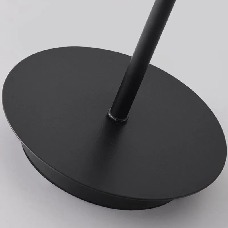 Designer Floor Lamp — Black with Metal Base