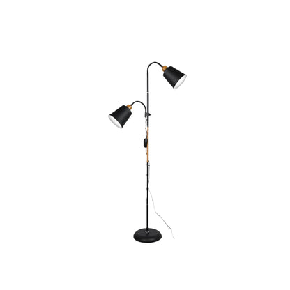  Floor Lamp — Black/White Metal with Adjustable Living Room