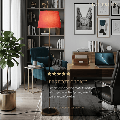 Zenno Modern Cylinder Fabric Floor Lamp