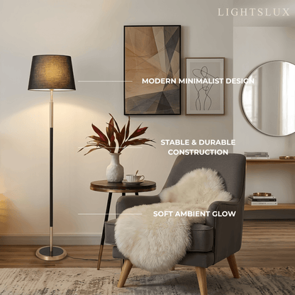 Zenno Modern Cylinder Fabric Floor Lamp