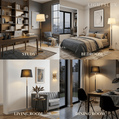 Zenno Modern Cylinder Fabric Floor Lamp