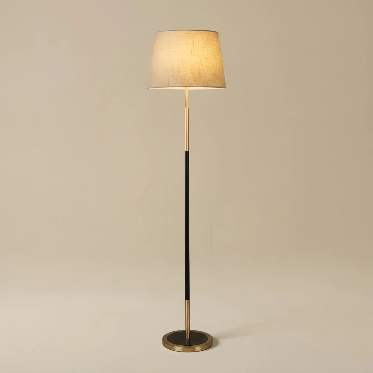 Zenno Modern Cylinder Fabric Floor Lamp —  Metal Frame with Warm Glow Indoor