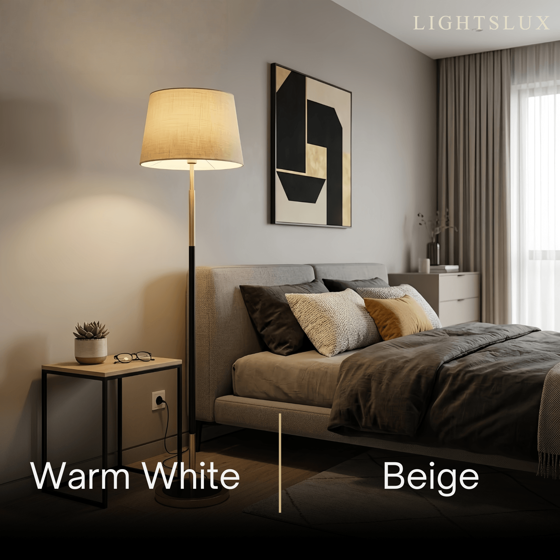 Zenno Modern Cylinder Fabric Floor Lamp