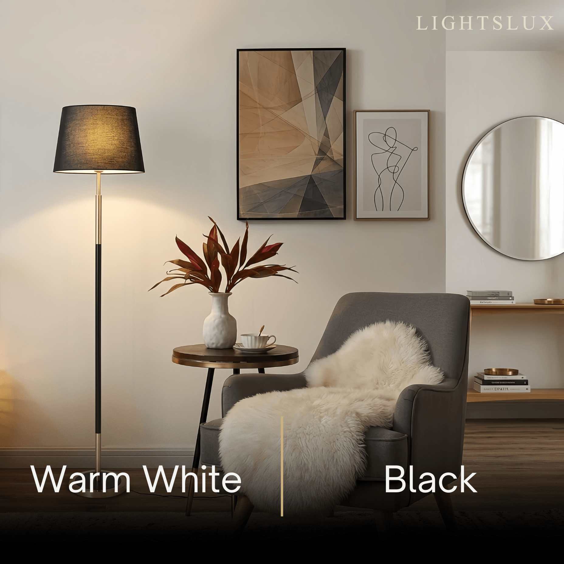 Zenno Modern Cylinder Fabric Floor Lamp