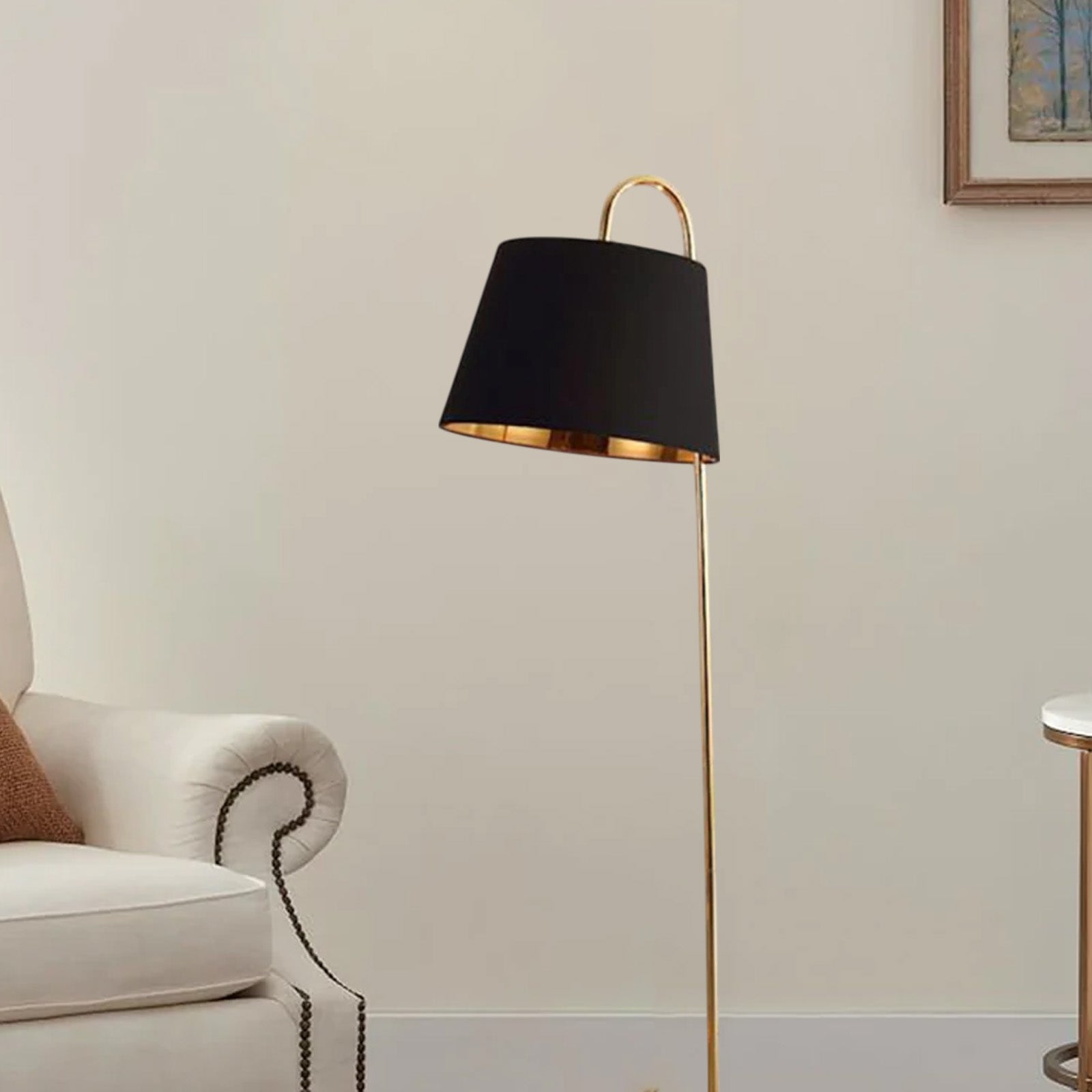 Modern Arched Floor Lamp - Black/White