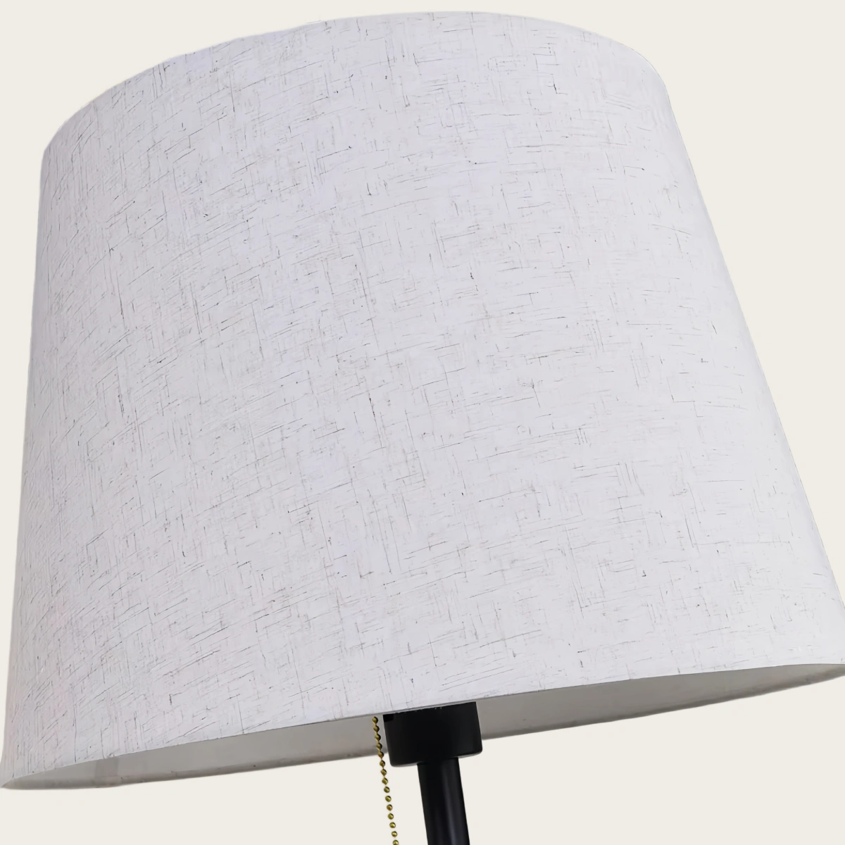 Modern Floor Lamp with Fabric Shade — Black Metal