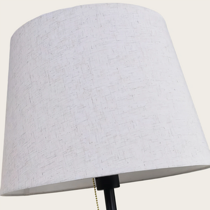 Modern Floor Lamp with Fabric Shade — Black Metal