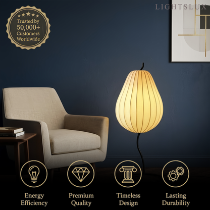 Zenno Japanese Style Floor Lamp with Pear-Shaped 