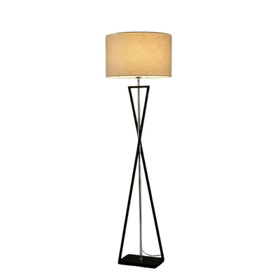 Modern Floor Lamp with Cylindrical Fabric Shade