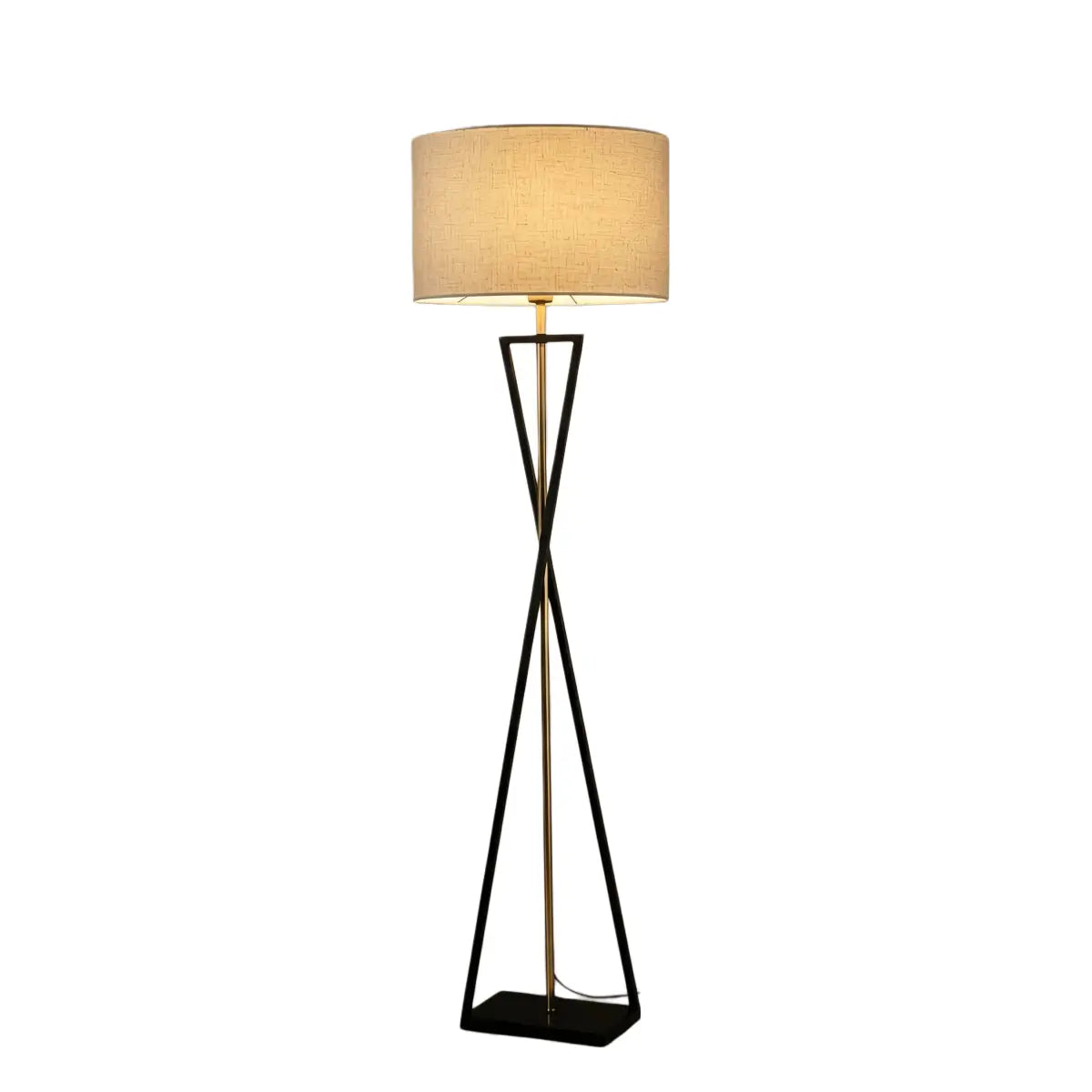Modern Floor Lamp with Cylindrical Fabric Shade