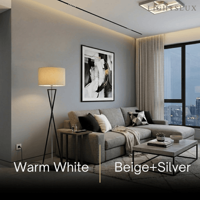 Modern Floor Lamp with Cylindrical Fabric Shade