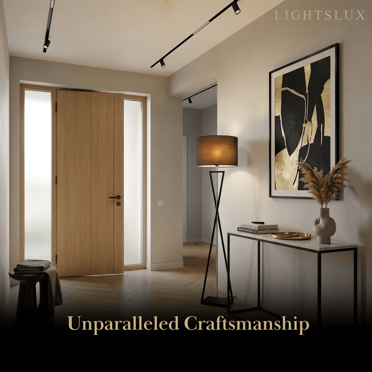 Modern Floor Lamp with Cylindrical Fabric Shade