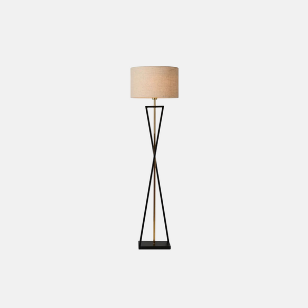 Modern Floor Lamp with Cylindrical Fabric Shade