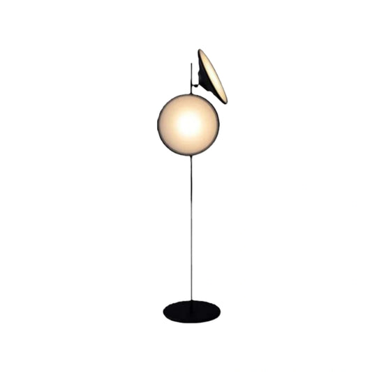 Floor Lamp - Black Metal Trumpet with Adjustable Hood for Bedroom