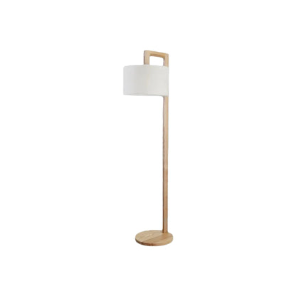 Crema Nordic Floor Lamp – Wood Log with Hooded Shade for Living Room