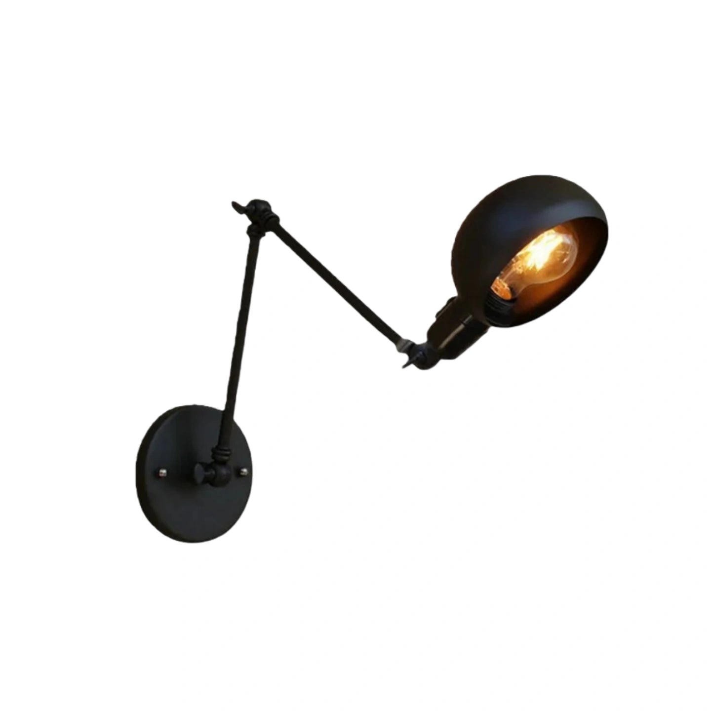 Wall Lamp - Black Metal Dome (2 Sizes) for Bedroom