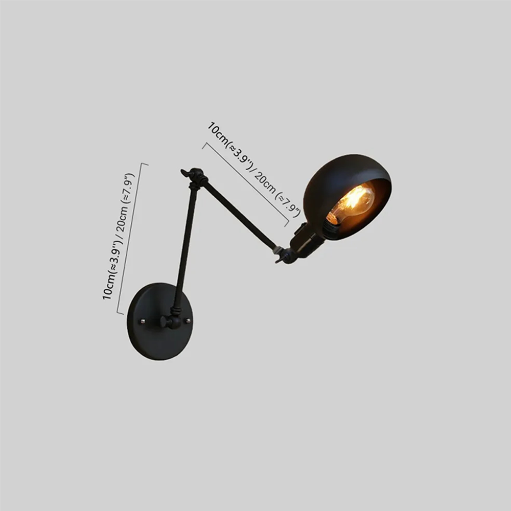 Vintage Adjustable Arm Wall Lamp Dimension