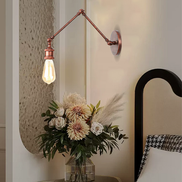 Vintage Minimalist Wall Lamp – Adjustable Tapered Metal