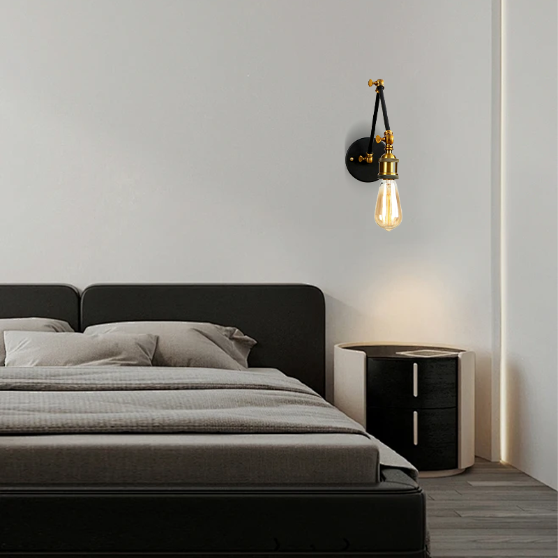 Vintage Minimalist Wall Lamp – Adjustable Tapered Metal