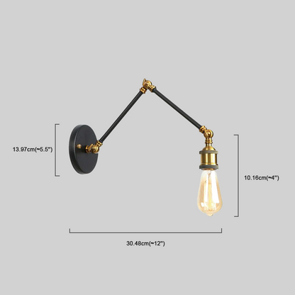 Vintage Minimalist Wall Lamp – Adjustable Tapered Metal