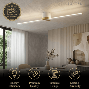 Arcato Minimalist Linear LED Ceiling Light – Black/White Metal for Hallway/Living Room