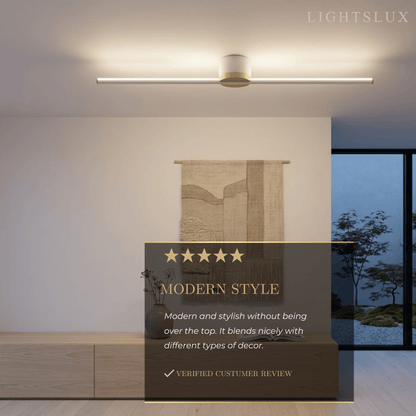 Arcato Minimalist Linear LED Ceiling Light – Black/White Metal for Hallway/Living Room