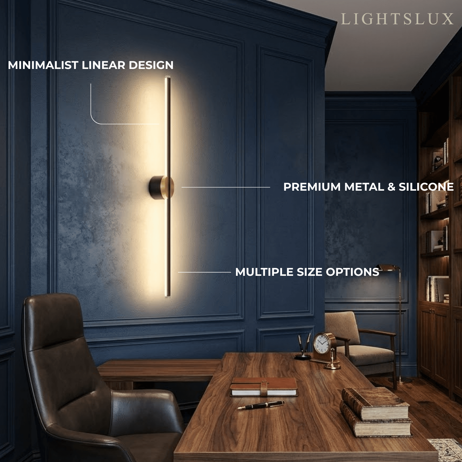 Arcato Minimalist Linear LED Ceiling Light – Black/White Metal for Hallway/Living Room