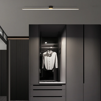 Modern Black Ceiling Light Linear Cloakroom 100cm B