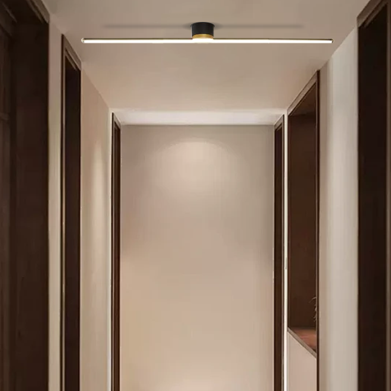 Modern Black Ceiling Light Linear Hallway 80cm B