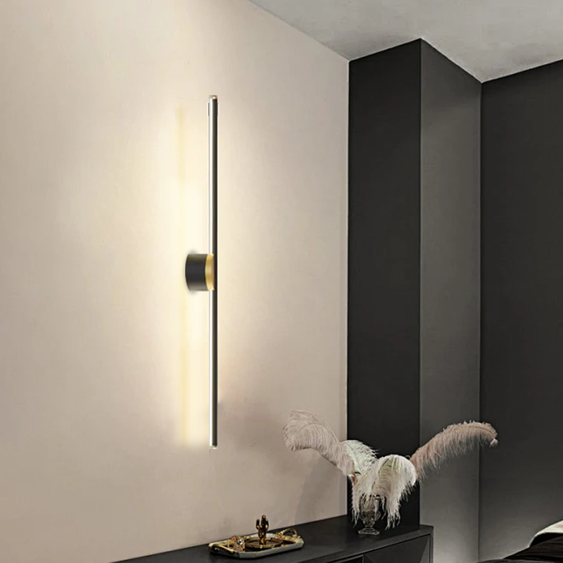 Modern Black Ceiling Light Linear Living Room 100cm A
