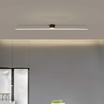 Modern Black Ceiling Light Linear Living Room 121cm B