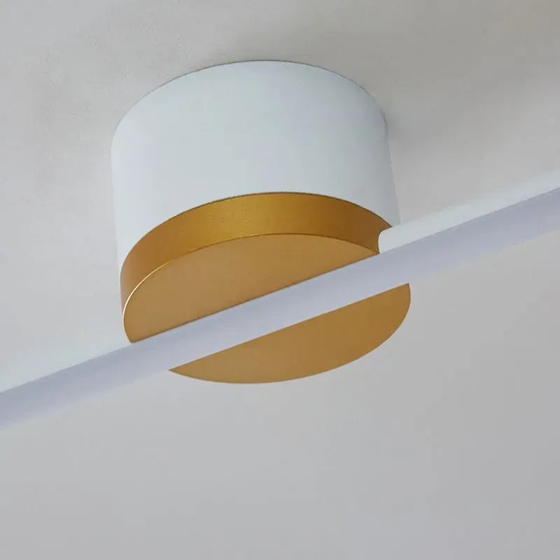 Modern White Ceiling Light Linear Detail
