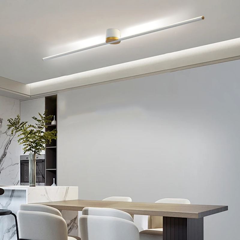 Modern White Ceiling Light Linear Dining Room 121cm A