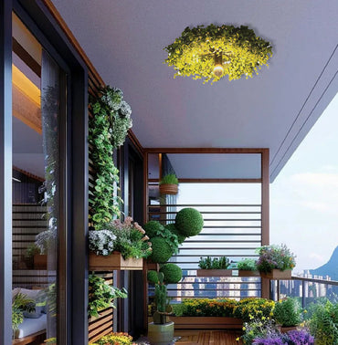 Modern Plant Green Ceiling Light for Balcony