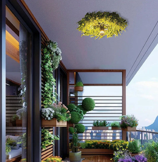 Modern Plant Green Ceiling Light for Balcony
