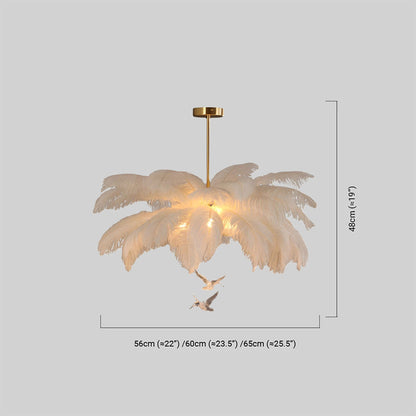 Art Deco Feather Pendant Light  Dimension